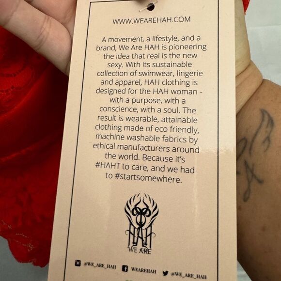 Free People HAH Take HAH Bow Bodysuit Red - Picture 8 of 9